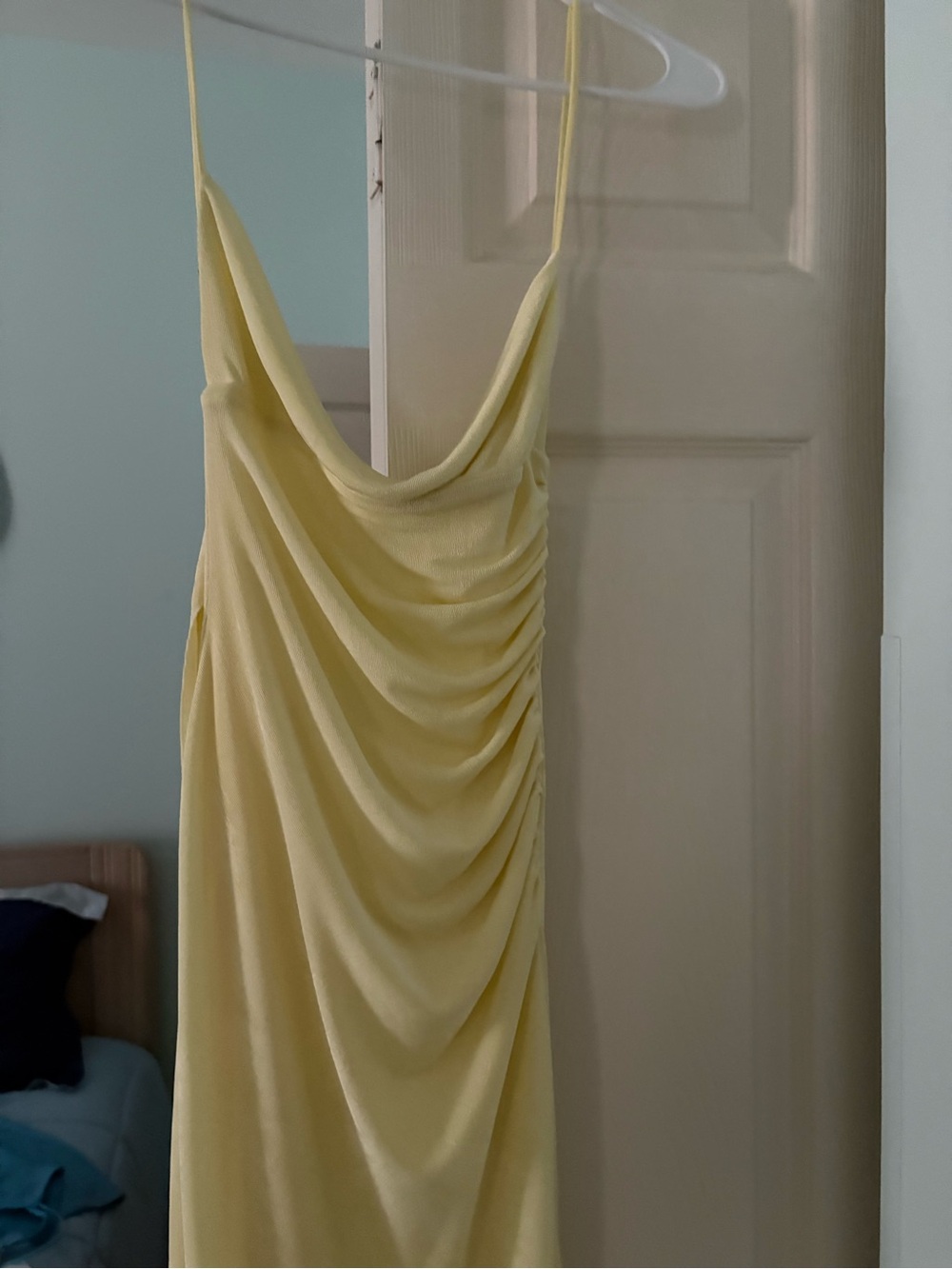 Hello Molly Pale Yellow Cowl Slip Dress